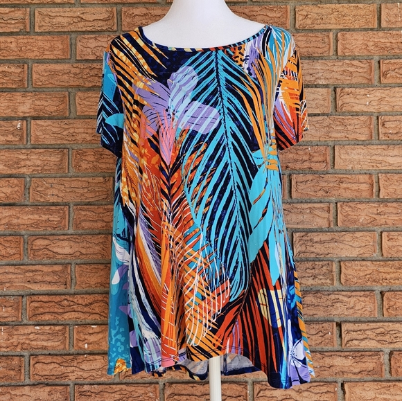 Cable & gauge high-low bright, colorful tropical print Size XL - Picture 9 of 9